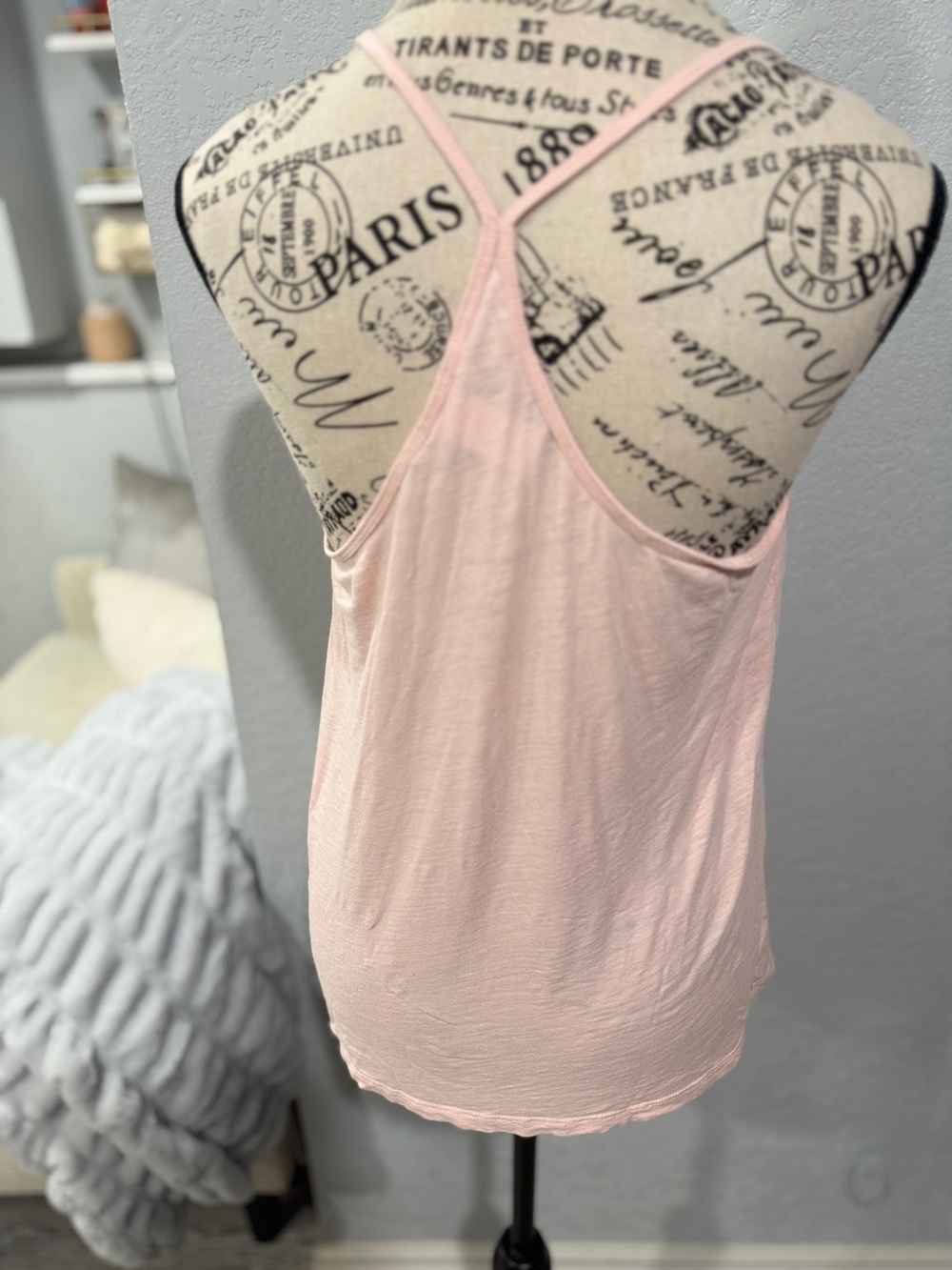 H&M Women’s Large Blush Pink Flowy Cami Tank Top | Lightweight Spaghetti Strap - Picture 5 of 7
